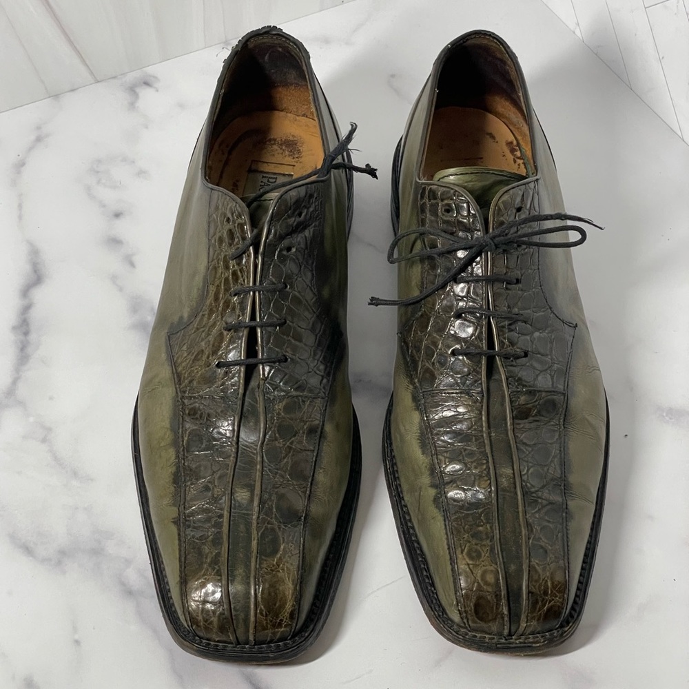 Paolo de Marco Green Alligator Dress Shoes